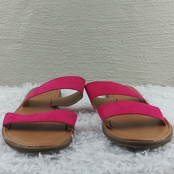 Rohb By Joyce Azria Casablanca Pink Fabric  Two Strap Open Toe Slide Sandal Shoe - Picture 2 of 12